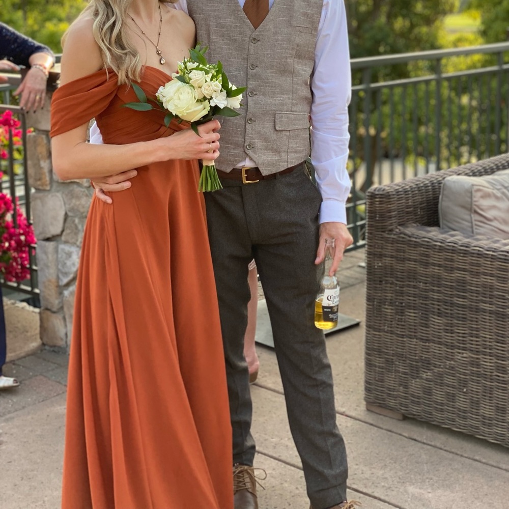 Bridesmaid Dress- terracotta orange colored